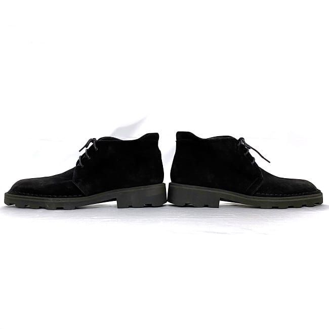  Salvatore Ferragamo ботинки черный ec-20556 прекрасный товар 24.5cm мужской замша кожа б/у 