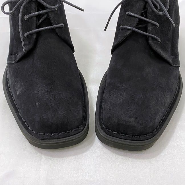  Salvatore Ferragamo ботинки черный ec-20556 прекрасный товар 24.5cm мужской замша кожа б/у 