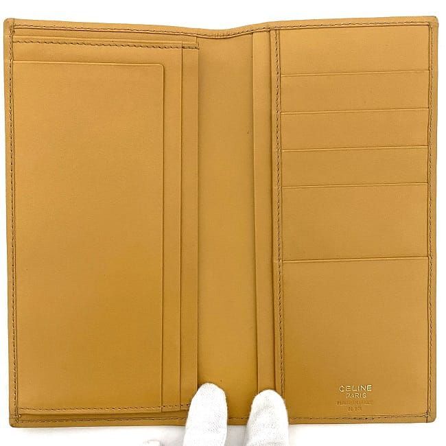 セリーヌ 二つ折り 長財布 ec-21979 ブラウン ベージュ マカダム 美品 札入 PVC レザー 中古 Ｍ13　_画像6
