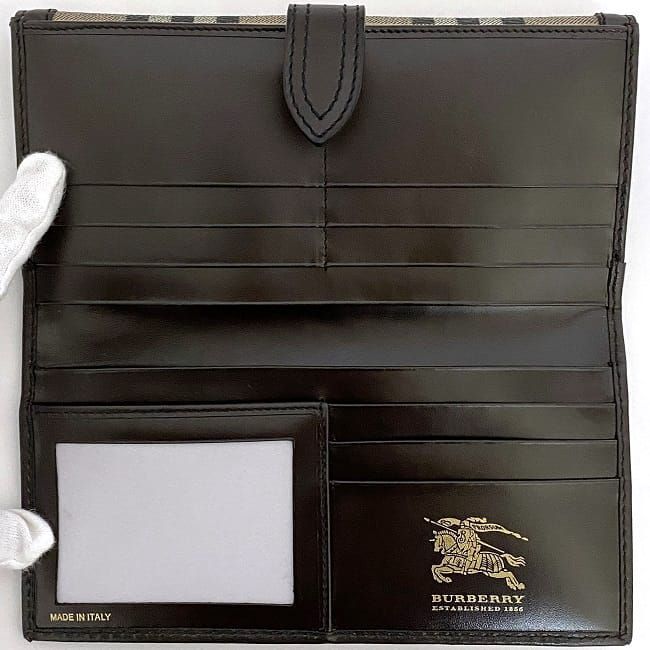 バーバリー 二つ折り 長(zhǎng)財(cái)布 ブラウン ベージュ ノバチェック 3463739 ec-20159 財(cái)布 美品 PVC　