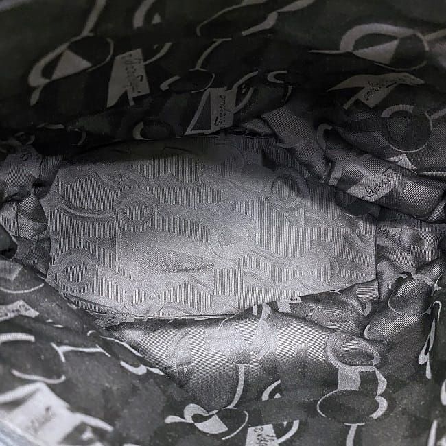 Salvatore Ferragamo цепь плечо большая сумка черный valaAU-21 плечо .. парусина кожа GP