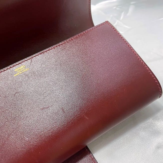 エルメス クラッチバッグ レッド メドール 美品 パーティー バッグ レザー ボックスカーフ 中古 □O 刻印　_画像7