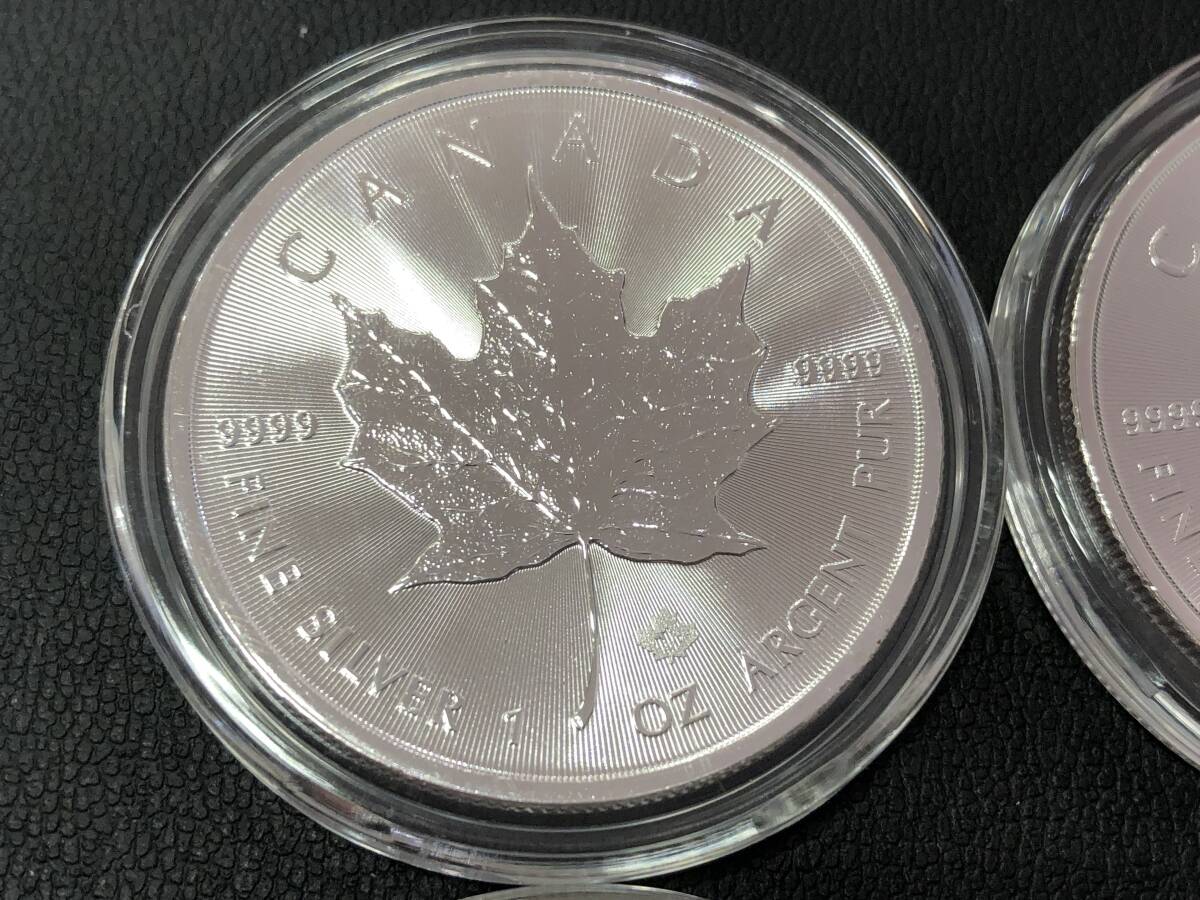 【H101】未開封品 カナダ 2022年 エリザベス2世 メイプルリーフ 1oz銀貨 純銀 31.10g x 4枚_画像4