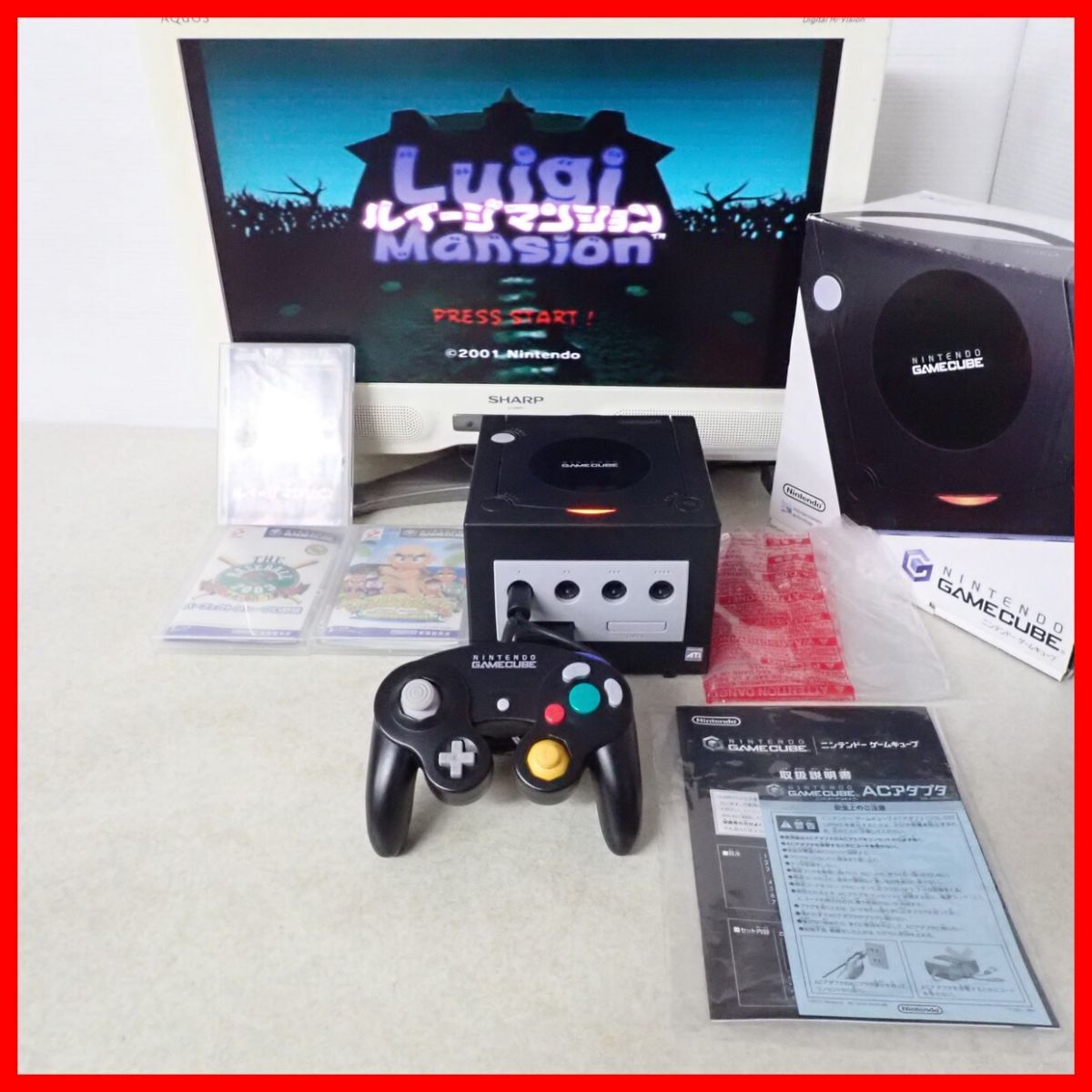 動作品 GC ゲームキューブ 本体 ブラック 箱説付 +ルイージ 動作品 GC ゲームキューブ 本体 ブラック 箱説付 +ルイージ