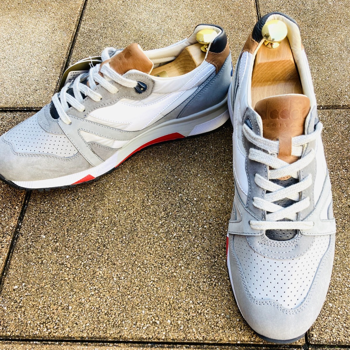 * не использовался товар *diadora Heritage Diadora износ te-ji28.5cm спортивные туфли мужской Италия производства обувь 1990 GRY серый с биркой 