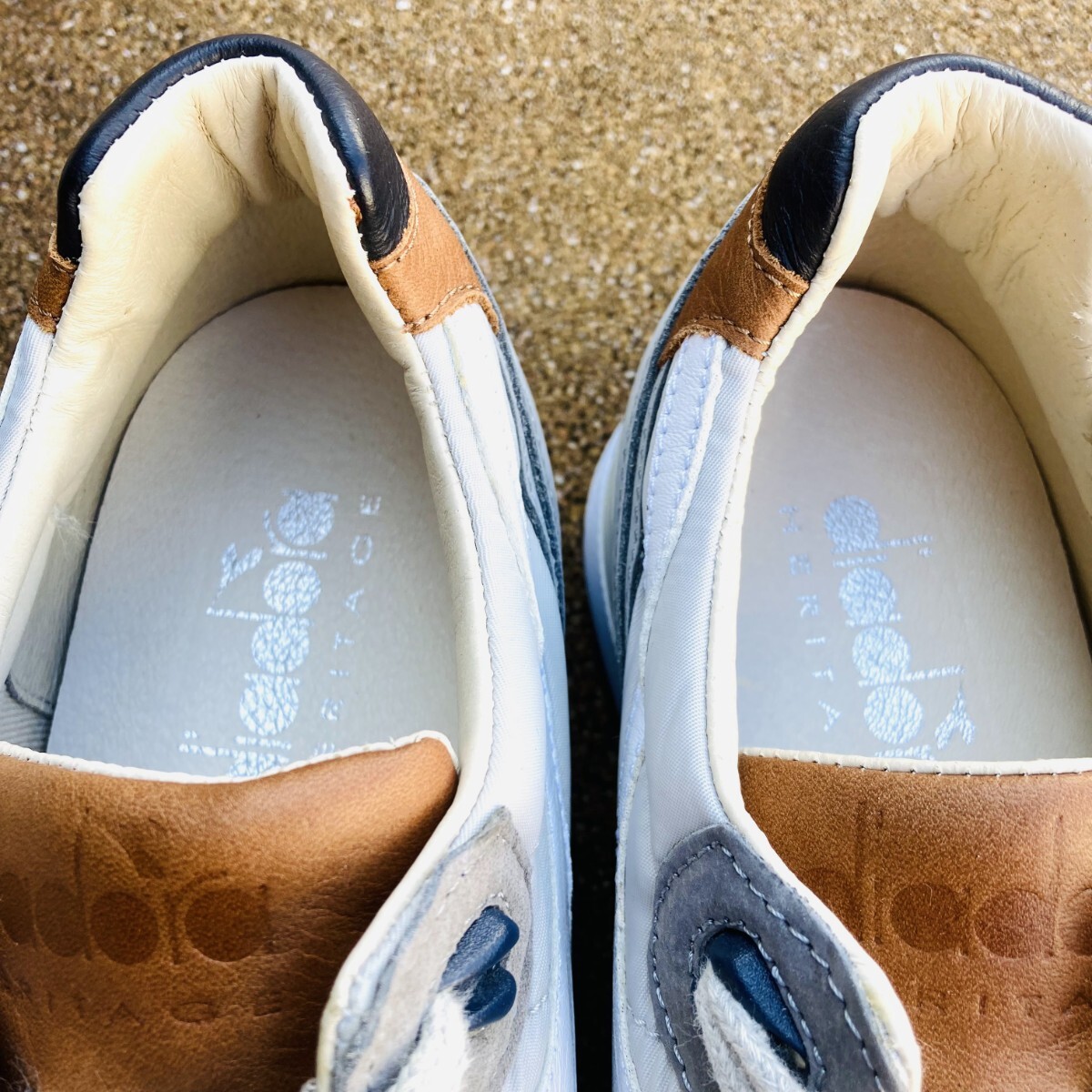 * не использовался товар *diadora Heritage Diadora износ te-ji28.5cm спортивные туфли мужской Италия производства обувь 1990 GRY серый с биркой 