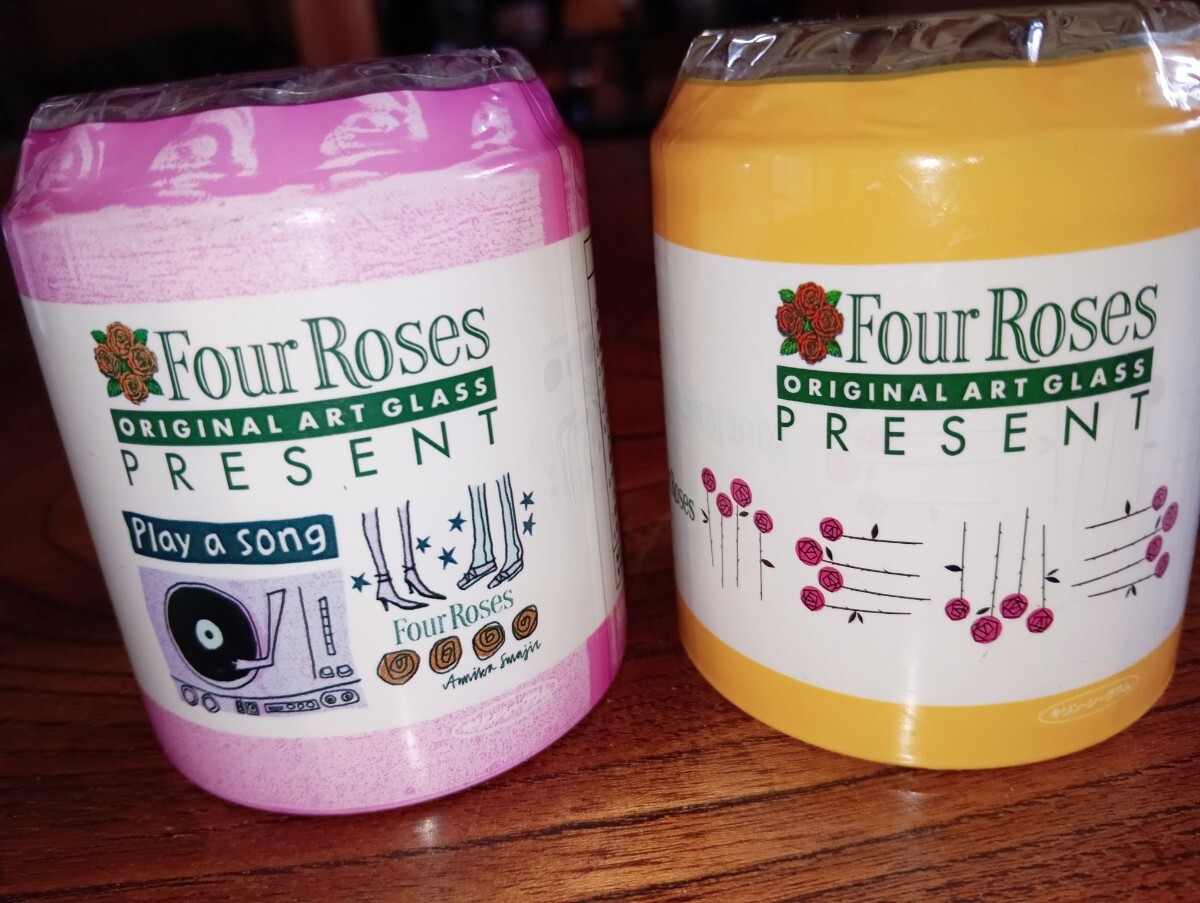 非売品！Four Roses/フォアローゼズ〜オリジナルアートグラスx2②