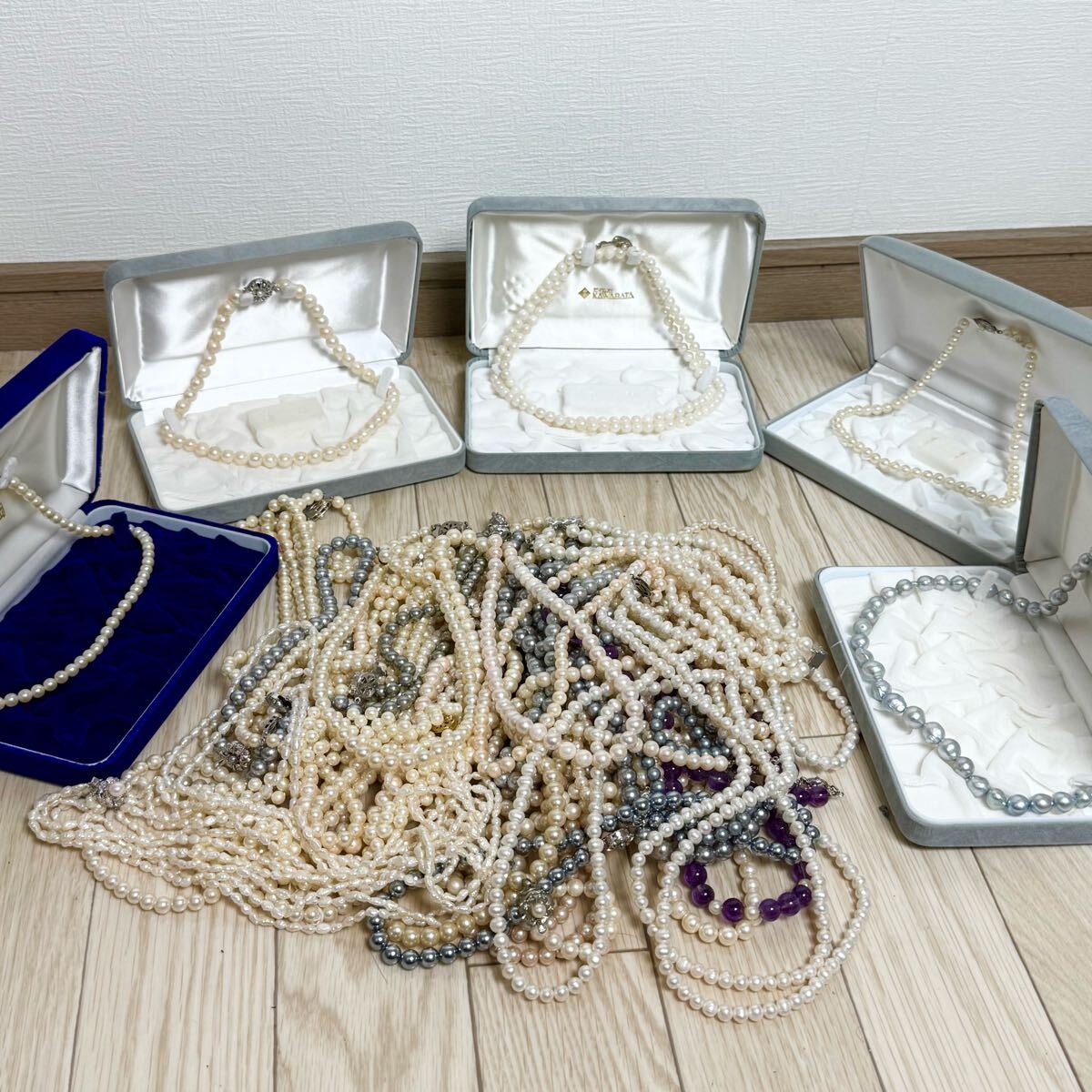 大量まとめ】本真珠 パール ネックレス セット 豪華 SILVER 金具 大量まとめ】本真珠 パール ネックレス セット 豪華 SILVER 金具