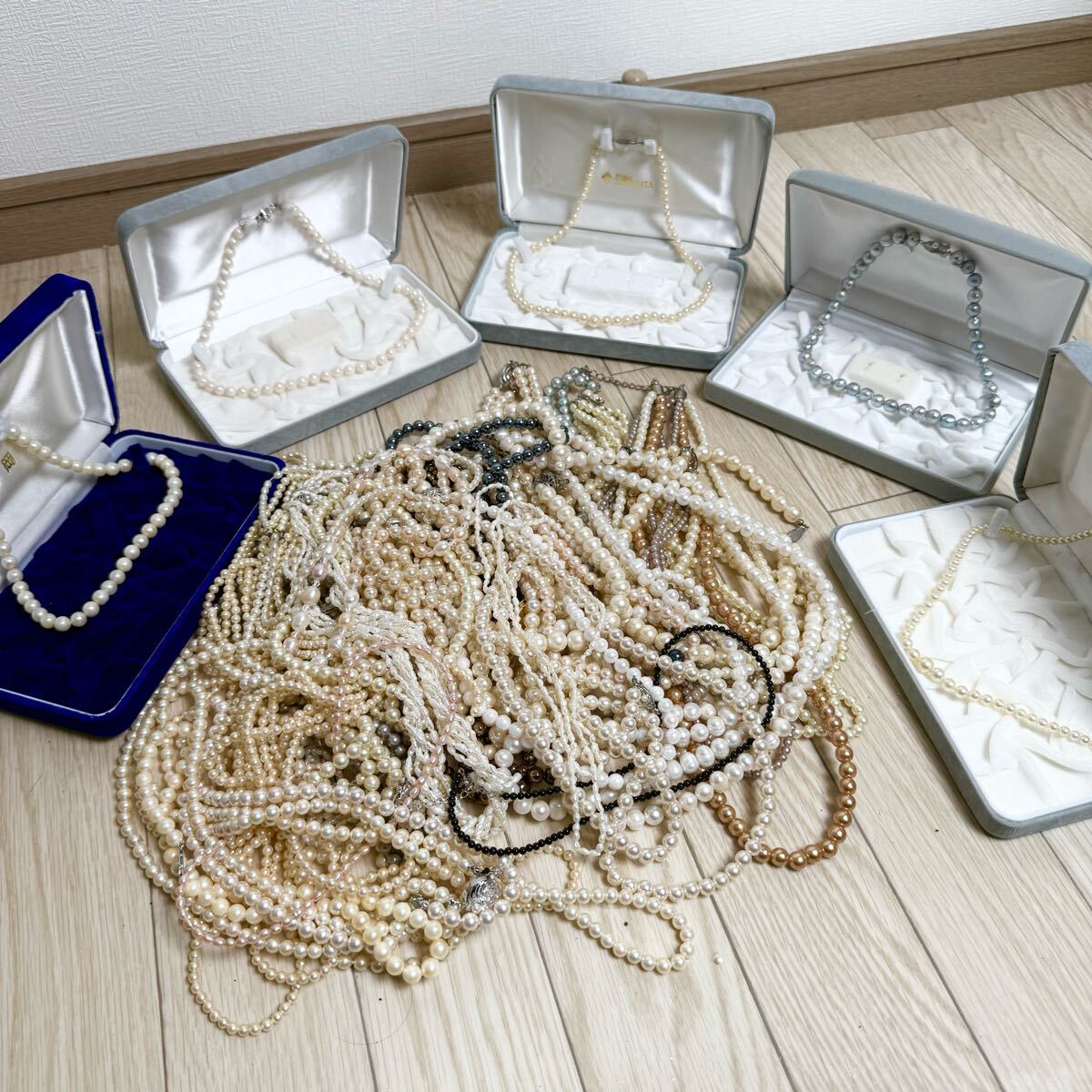 大量まとめ】本真珠 パール ネックレス セット 豪華 SILVER金具 大量まとめ】本真珠 パール ネックレス セット 豪華 SILVER金具