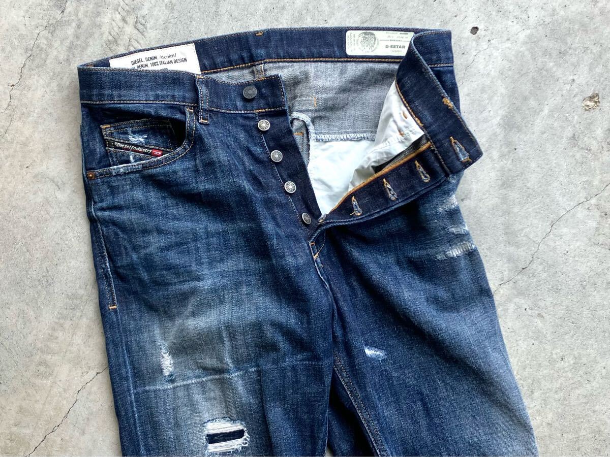 DIESEL ダメージ加工 インディゴ染め デニムパンツ W32 L32 DIESEL ダメージ加工 インディゴ染め デニムパンツ W32 L32