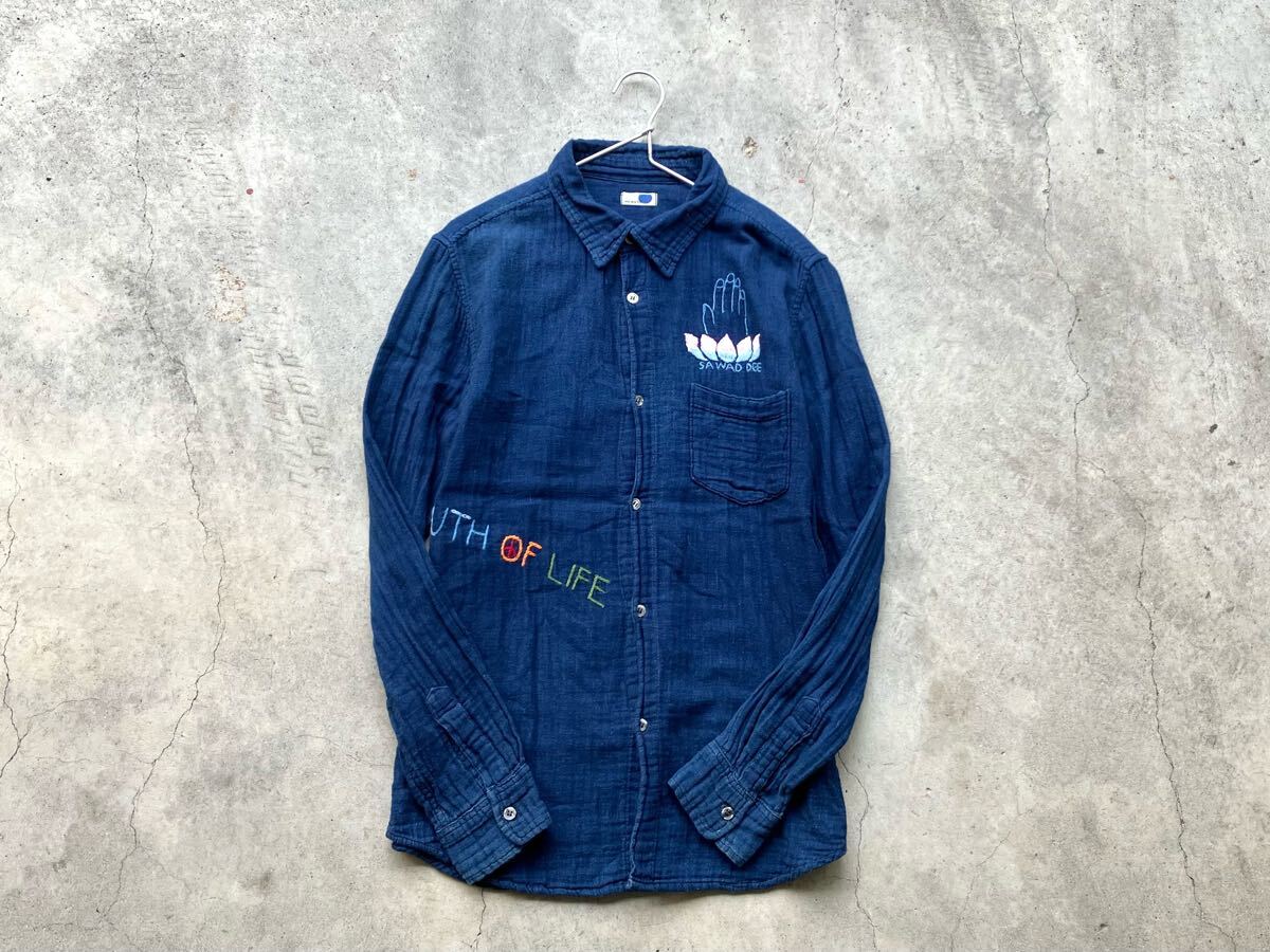 新品 GAIJIN ガイジン Ⅱ/M ダブルガーゼシャツ インディゴ染め MADE トップス