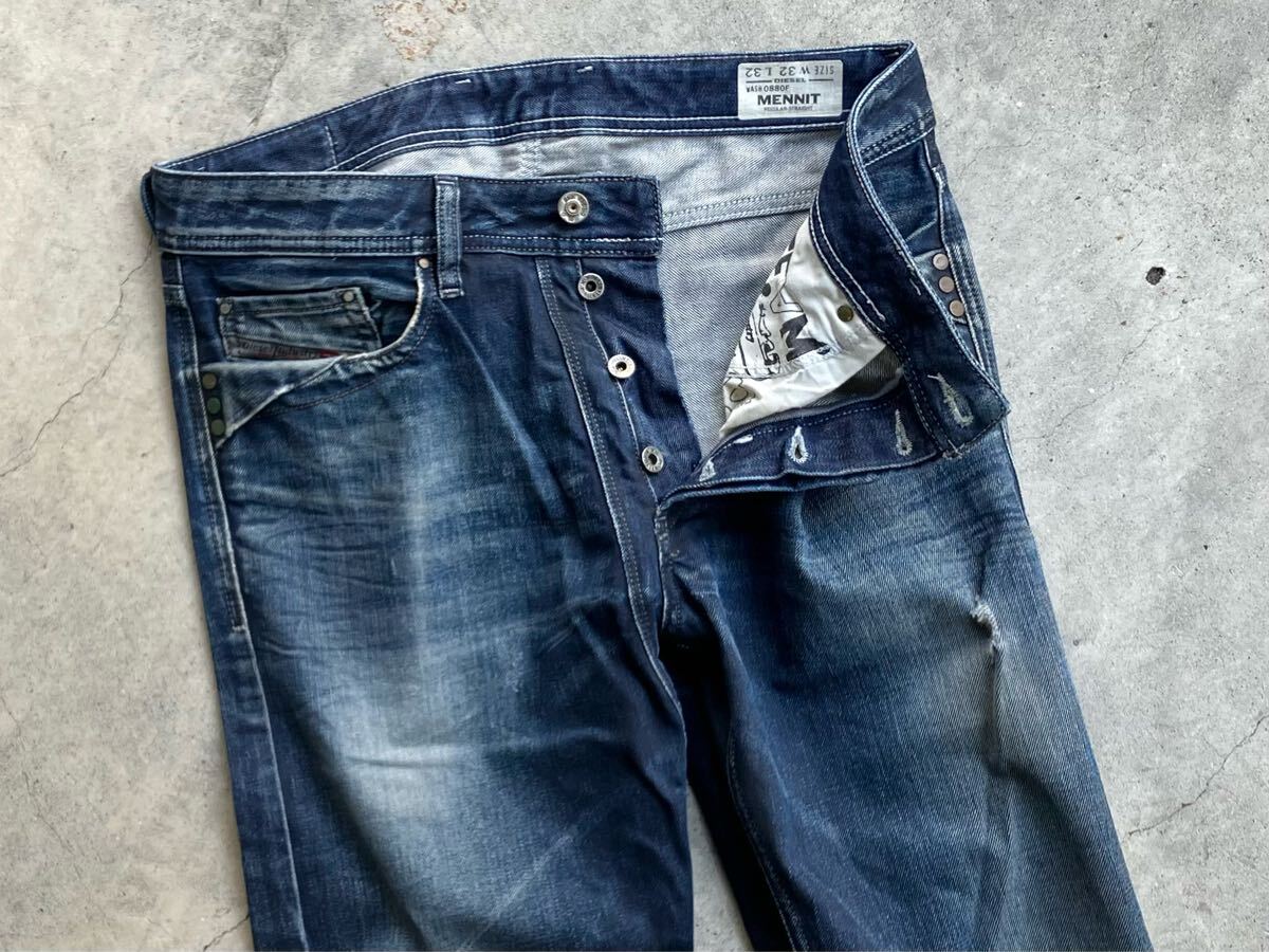 DIESEL ダメージ加工 インディゴ染め デニムパンツ W32 L32 DIESEL ダメージ加工 インディゴ染め デニムパンツ W32 L32