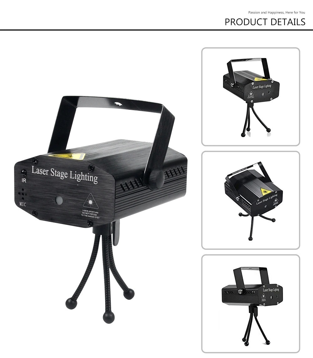 特価 ▲ リモコン付 ポータブル LED レーザー プロジェクター ディスコ ライト ▲ EU PLUG ステージ サウンド フラッシュ ライト V970