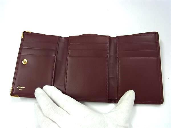 1円 ■極美品■ Cartier カルティエ マストライン レザー 二つ折り 長財布 ウォレット メンズ レディース ボルドー系 AT1738 1円 □極美品□ Cartier カルティエ マストライン レザー カードケース