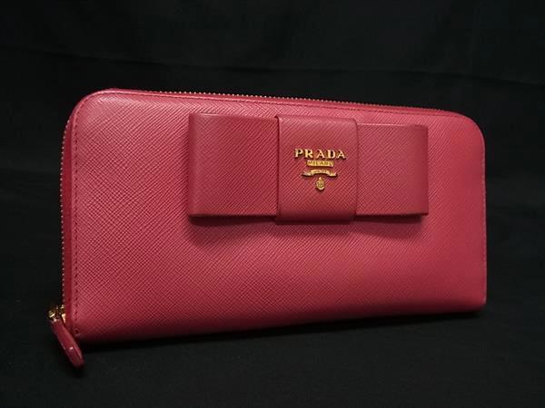 1円 PRADA プラダ サフィアーノレザー リボン ラウンド 1円 PRADA プラダ サフィアーノレザー リボン ラウンド
