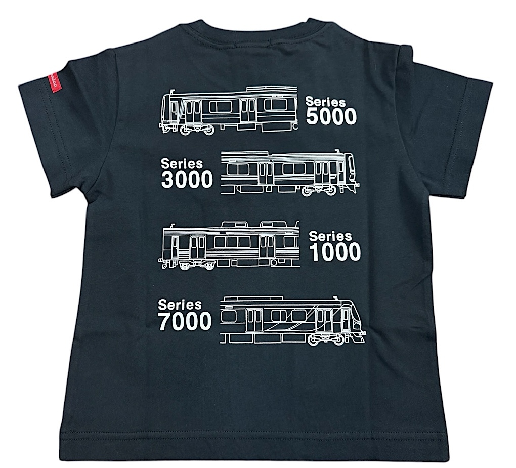 即決　新品タグ付 Moujonjon ムージョンジョン 電車シリーズ★東急 車両 大集合★東急電鉄★プリント 半袖シャツ★110cm 5-6才 ￥3740