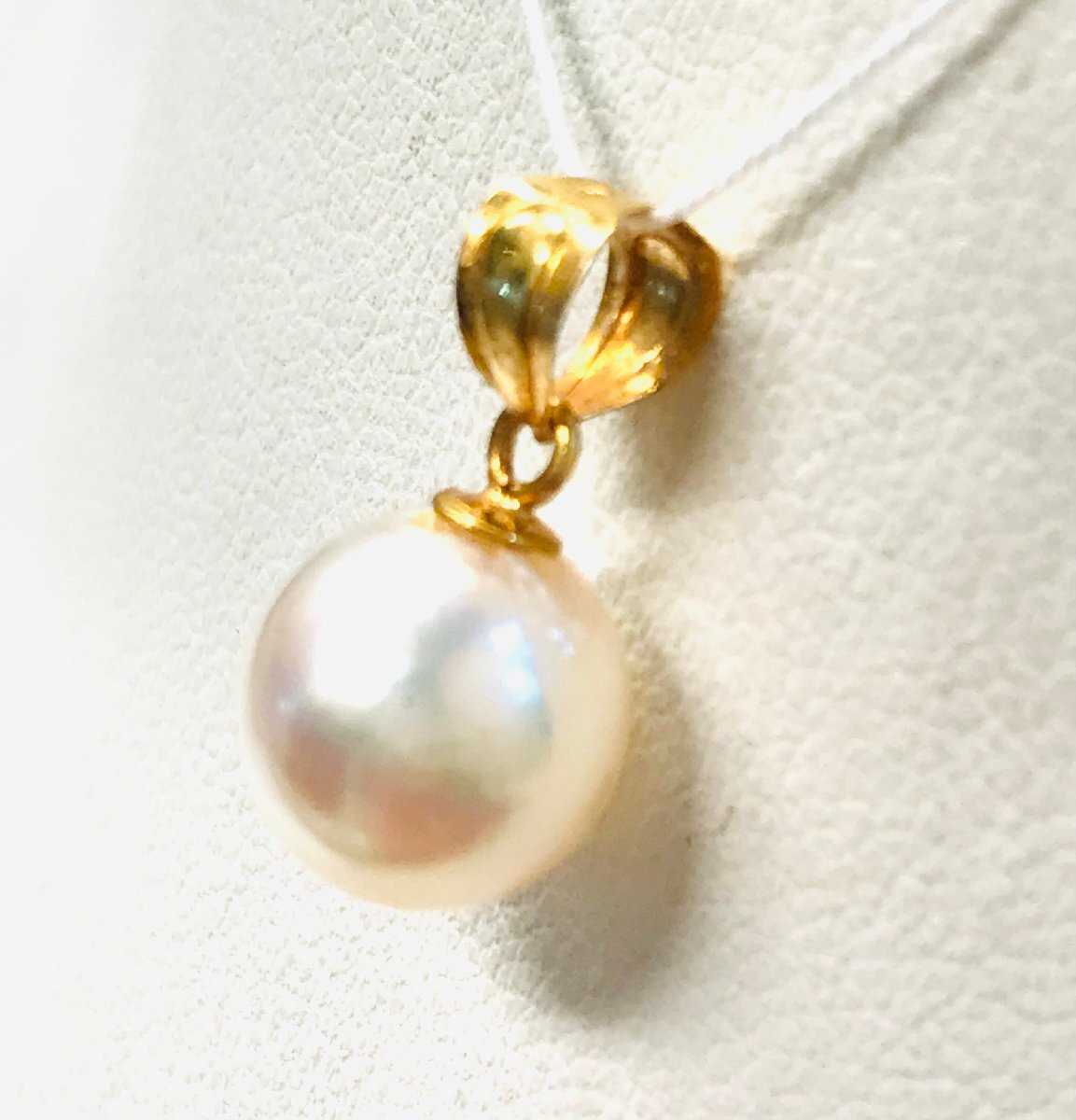 qoj.YPB15 K18　アコヤ真珠　ピンクホワイト　ペンダントトップ　8.5mm玉_画像3