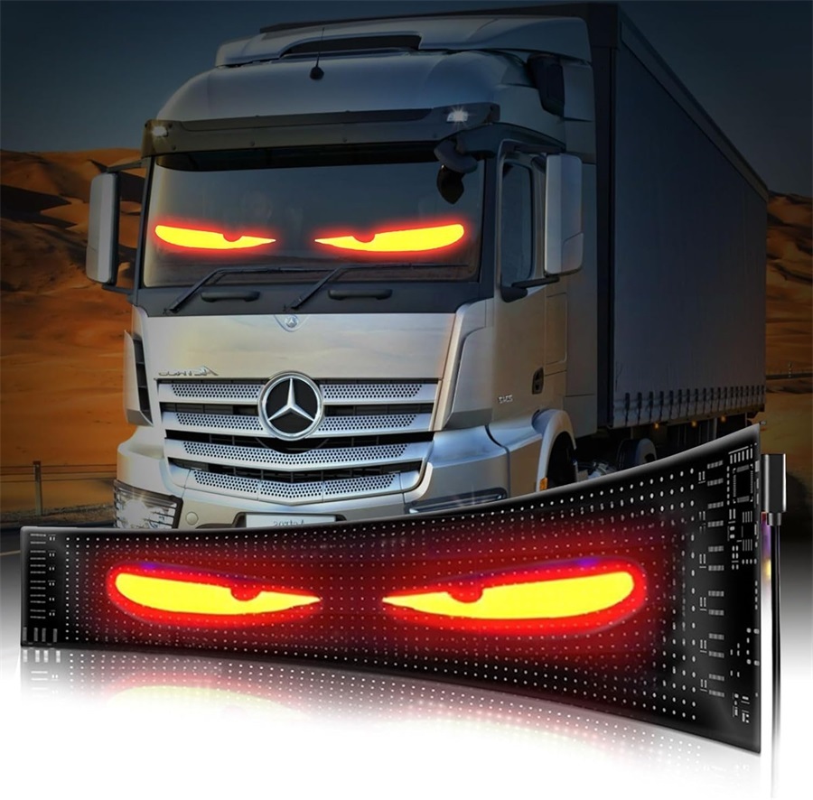 デビルアイ LED スクリーン デビルアイライト LED目 電光掲示板 イルミネーション 車(chē) トラック スクロール字幕 USB 文字 落書(shū)き DIY Y1436