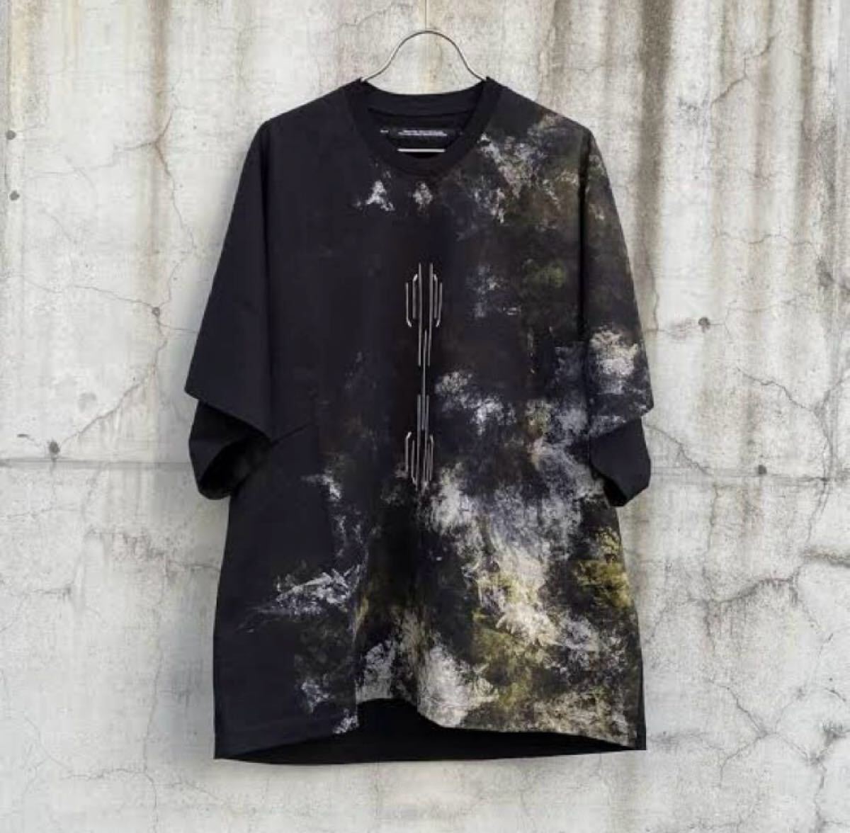 ユリウス タイダイ染めカットソー Tシャツ レザー ガスマスク