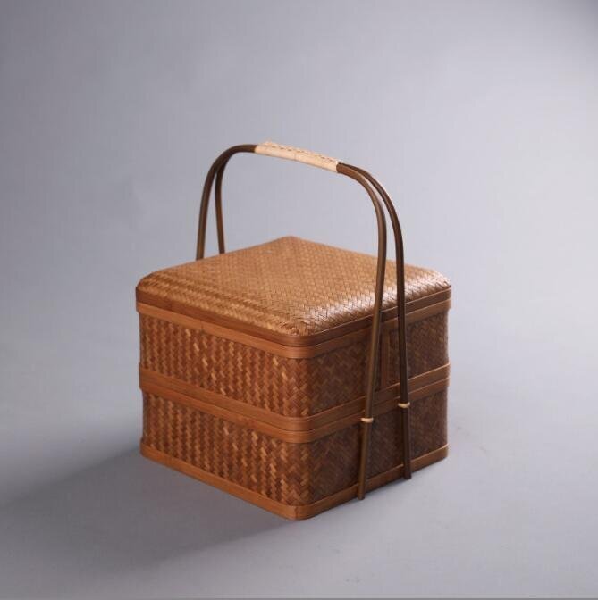 2層茶道具 飯盒職人手作 竹製 手作 茶器 收納 おとずれる 漆器 茶