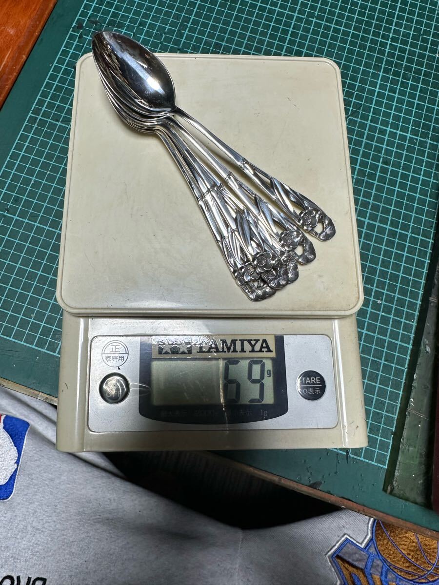 銀製 スプン6本 未使用 銀製スプーン・銀匙・銀ティースプーン 銀製 スプン6本 未使用 銀製スプーン・銀匙・銀ティースプーン