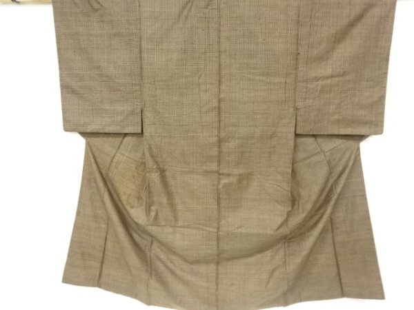 ys7319235; 宗sou 泥染格子模様織出し手織り紬男物着物アンサンブル