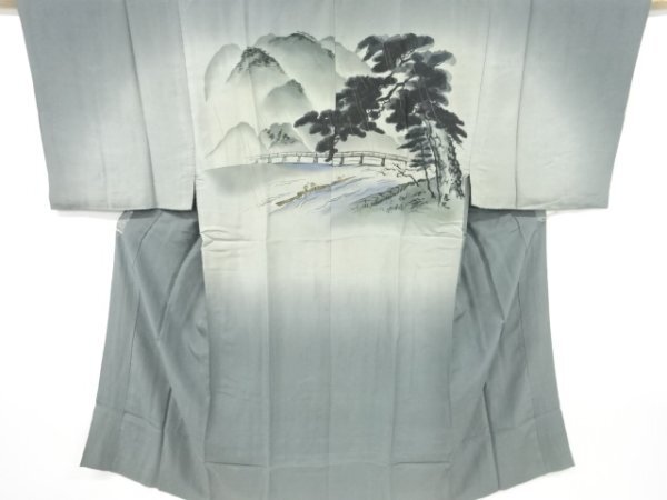 ys7325297; 宗sou 筏流し模様男物長襦袢【アンティーク】【著】
