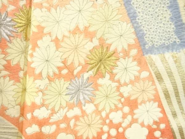 ys7339468; 宗sou 絞り扇面に菊桐模様刺繍著物【アンティーク】【著】