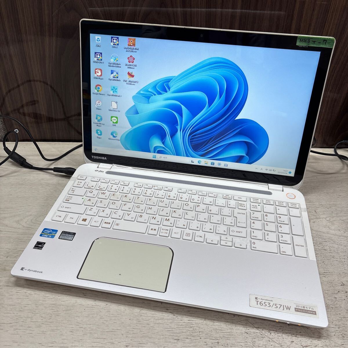 MY3T-7 激安 OS Windows11Pro試作 ノートPC TOSHIBA dynabook T653/57JW Core i3 メモリ4GB HDD320GB カメラ Bluetooth 現状品