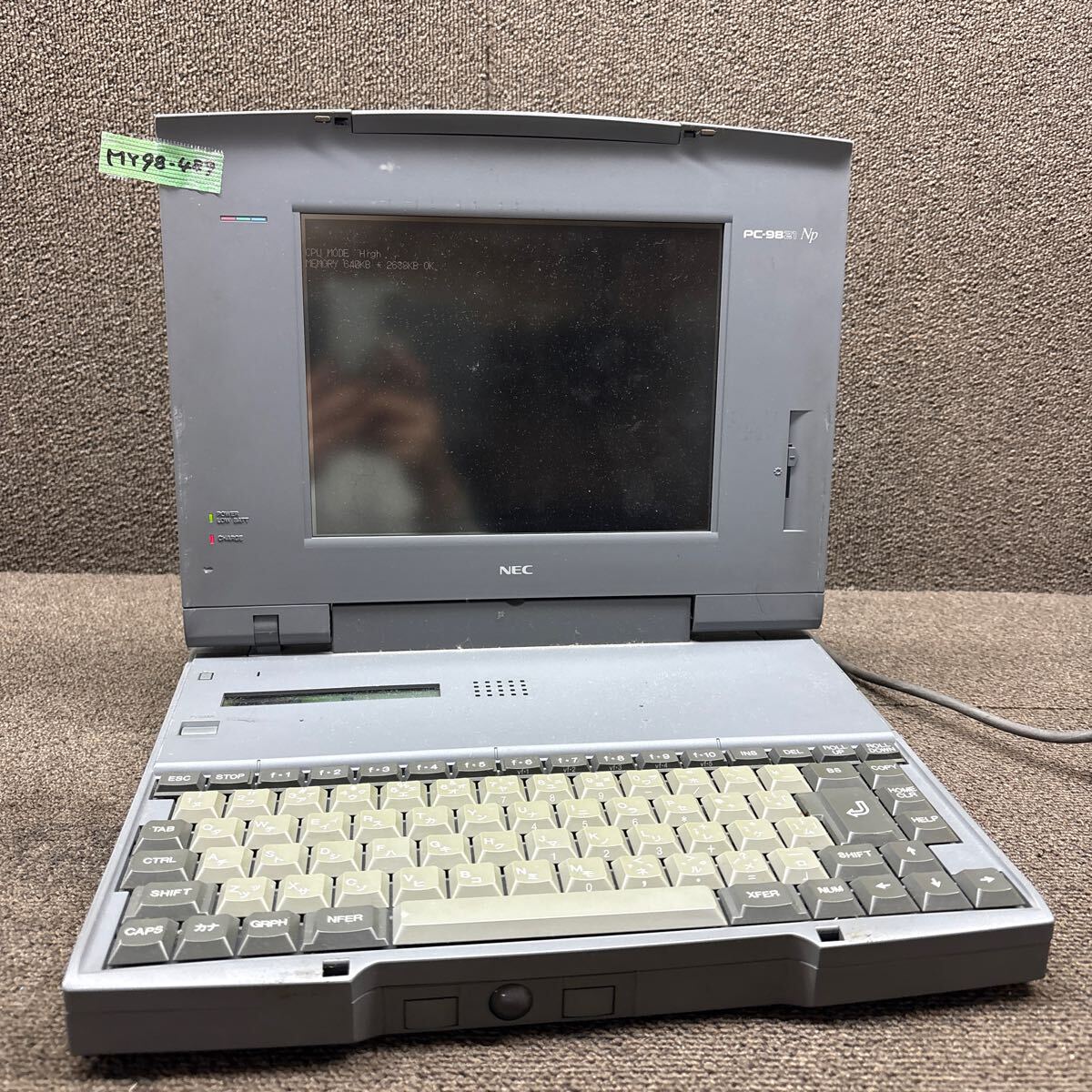 MY98-489 激安 PC98 ノートブック NEC PC-9821Np/810W 起動確認