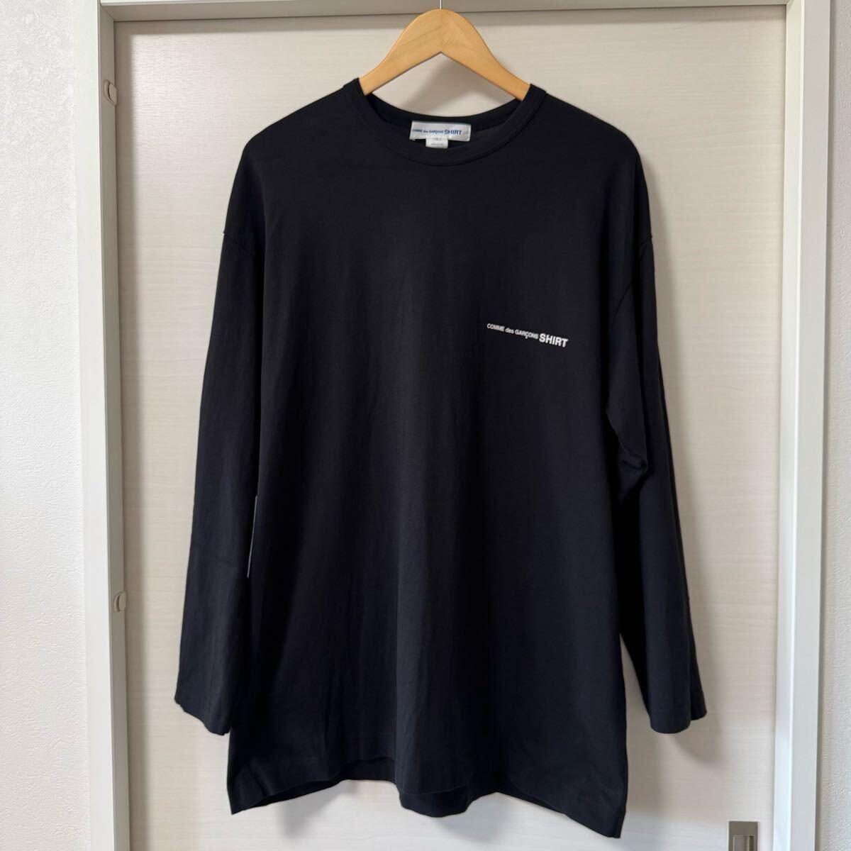 【値下げ】【美品】サイズM COMME des GARCONS SHIRT オーバーサイズ　ロング　Tシャツ　ブラック　黒　カットソー コムデギャルソン　長袖
