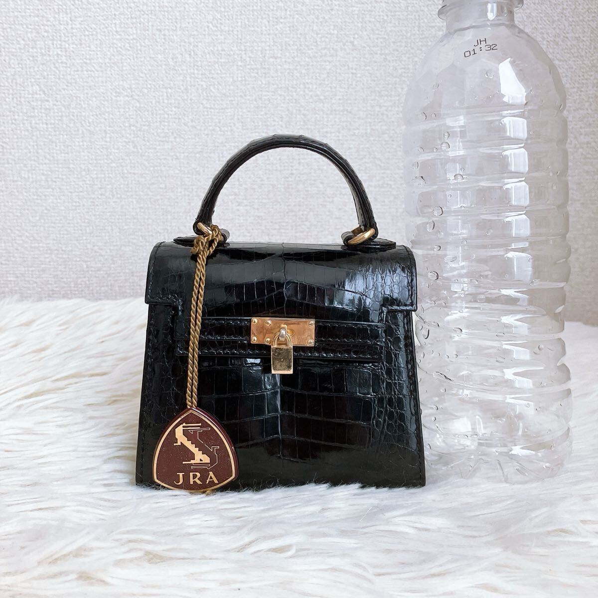 JRA認定 Crocodile クロコダイル ミニ ハンドバッグ 2way JRA認定 Crocodile クロコダイル ミニ ハンドバッグ 2way