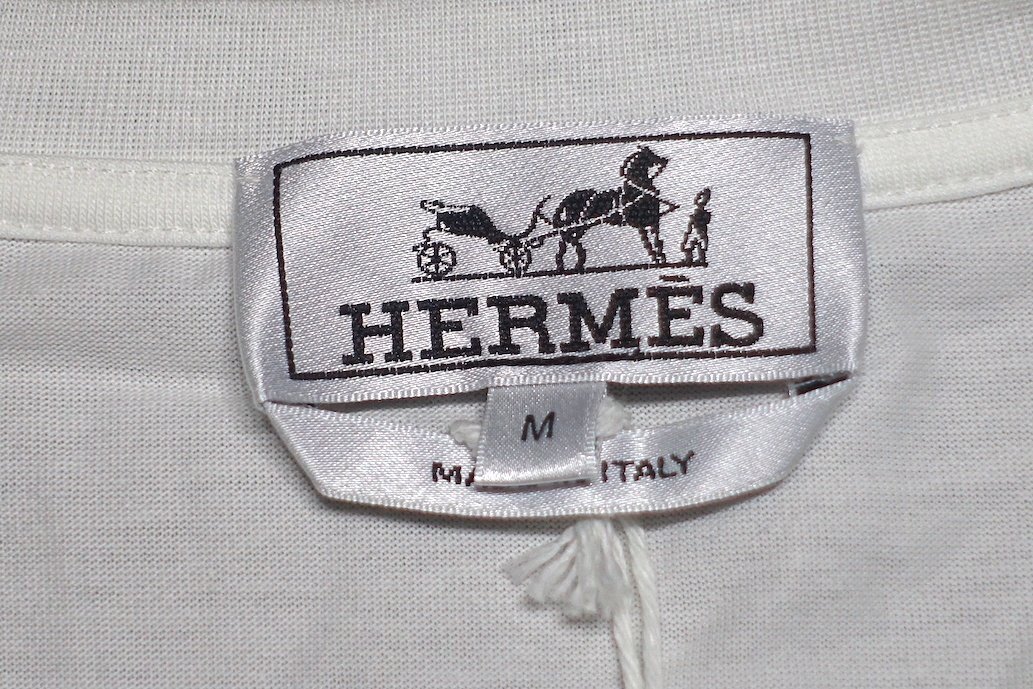 21SS 新品同様 未使用 HERMES エルメス ハローミスターファリエール プリント Tシャツ ホワイト コットン メンズ M カットソー