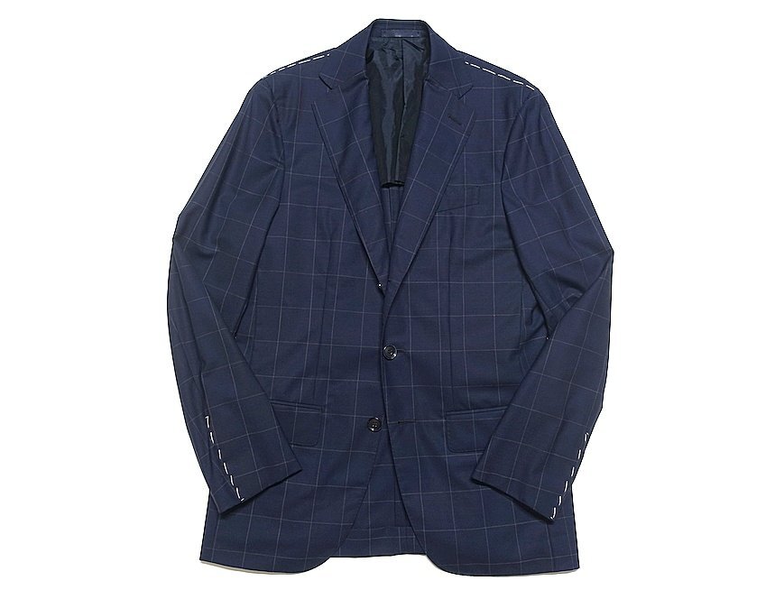 定価18萬(wàn) 新品未使用 CARUSO カルーゾ Loro Piana ロロピアーナ SUPER 150'S ウール スーツ セットアップ ネイビー メンズ 44 春夏物