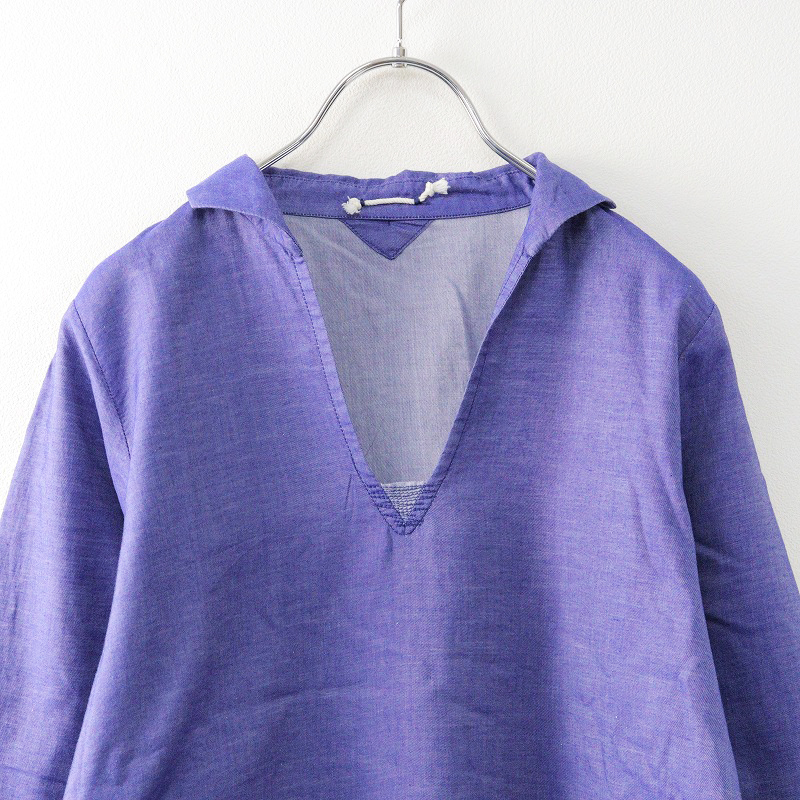 パラスパレス pal'las palace スキッパー プルオーバー ブラウス 3/ブルー トップス 長袖 シャツ 【2400014326819】_画像3
