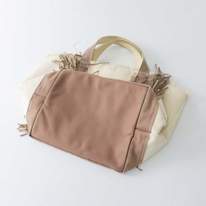 定番 人気アイテム アヤコ AYAKO Side Fringe Tote Bag キャンバスサイドフリンジトートバッグ/ブラウン系【2400014273335】