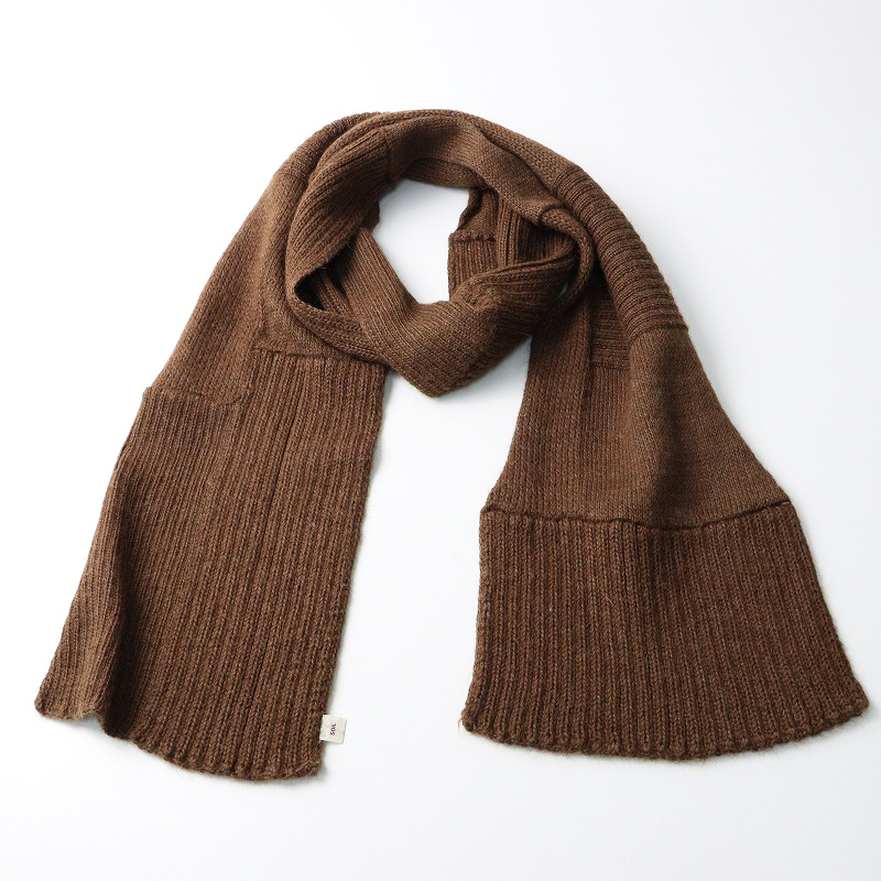 ソイル SOIL ランダムパッチワーク ニットストール /ブラウン マフラー ストール ショール 【2400014340853】