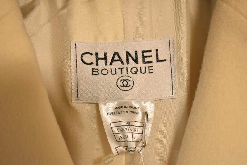 【中古】M▽シャネル CHANEL ロング コート ホワイト ウール ホワイト 98P 36 P10920V06500 (38026)