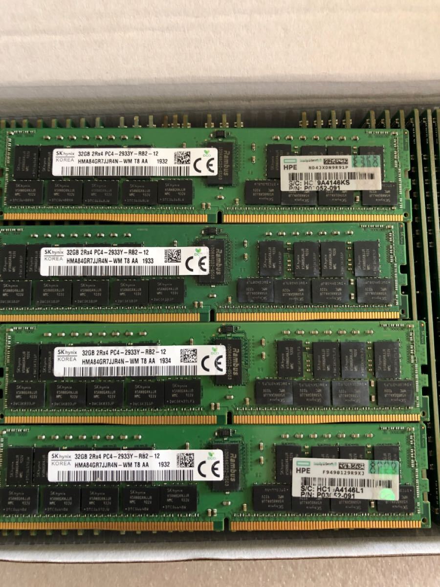 【動作確認(rèn)済み】SK Hynix DDR4-2933Y 32GB 4枚セット (計128GB) ECC REG/Registered HP Dell Z4 Z8 T7910 T7920サーバー用