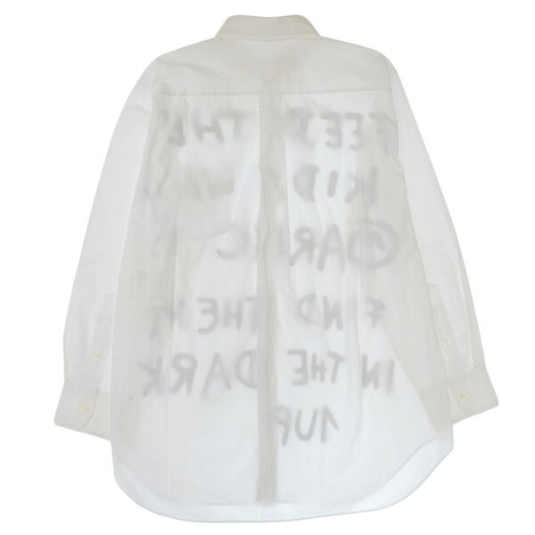 ジュンヤワタナベ JYUNYA WATANABE プリントシャツ メンズ ホワイト sizeS コットン 長(zhǎng)袖 JS-B021 2017SS Y03401
