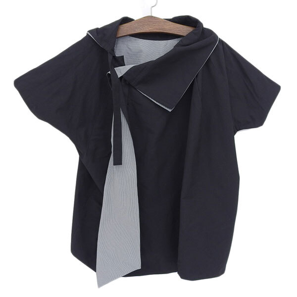 美品 イッセイミヤケ ISSEY MIYAKE ケープ ジャケット メンズ ブラック 2 IM94FG537 Y03405