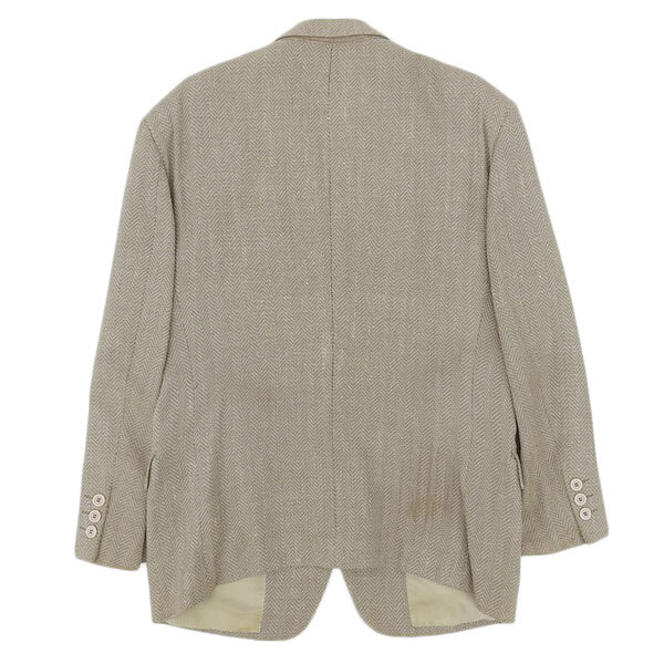 イッセイミヤケ ISSEY MIYAKE テーラードジャケット メンズ ベージュ系 M シルク ウール 長袖 筆タグ 80’s Y03409