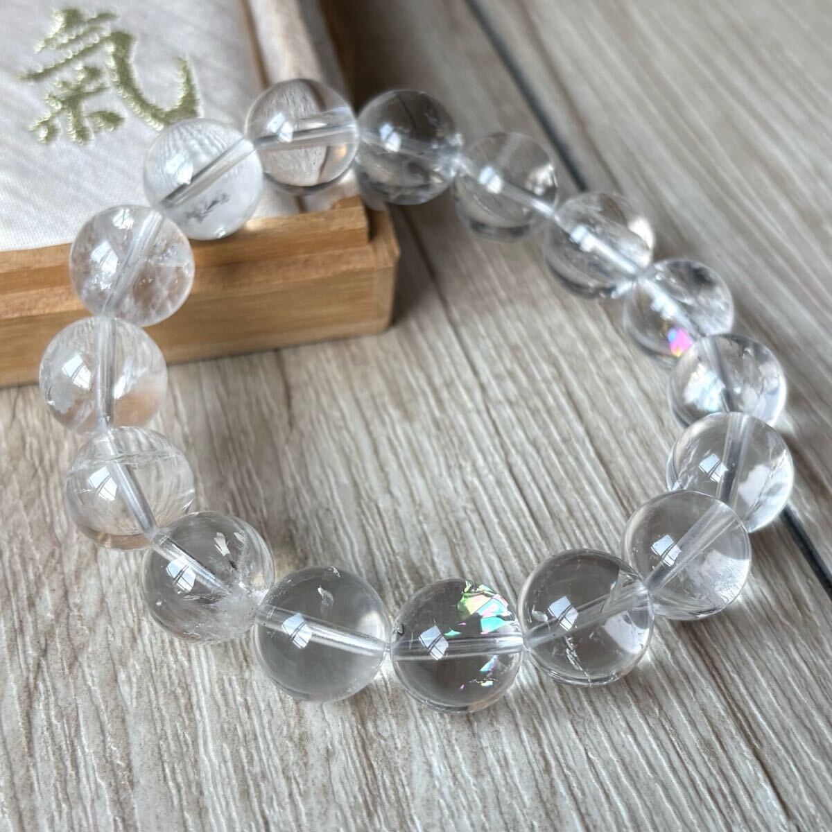 幸福に導く七色の虹/純天然クラックアイリスクォーツ/パワーストーンブレスレット 幸福に導く七色の虹 /パワーストーンブレスレット/アイリス