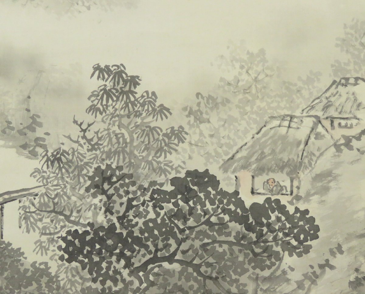 JY458◇◇掛軸 富山祥雲 夏渓山水図 尺五立 物故作家掛軸