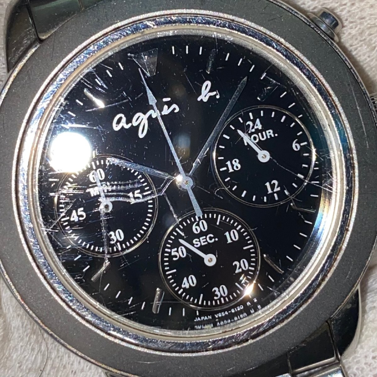 1円～◇アニエスベー agnes b.◇クロノグラフ V654-6100