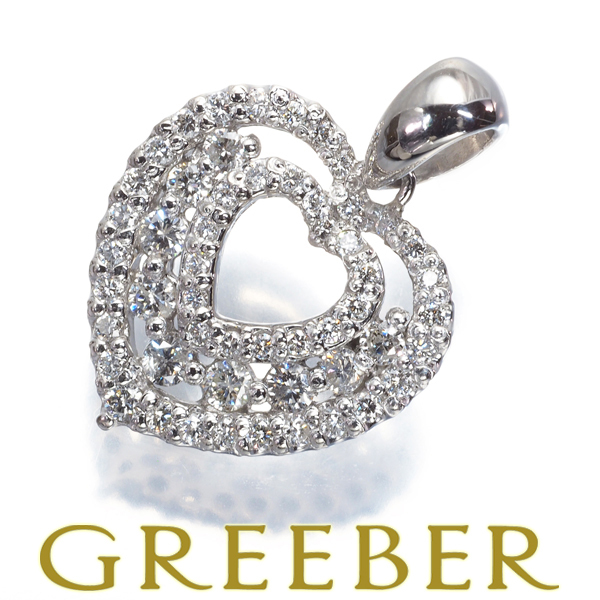 ダイヤ ダイヤモンド 0.50ct ハート ペンダントトップ Pt900 GENJ