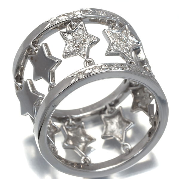 ダイヤ ダイヤモンド 0.24ct スター リング K14WG 指輪 GENJ ダイヤ ダイヤモンド 0.24ct スター リング K14WG 指輪 GENJ