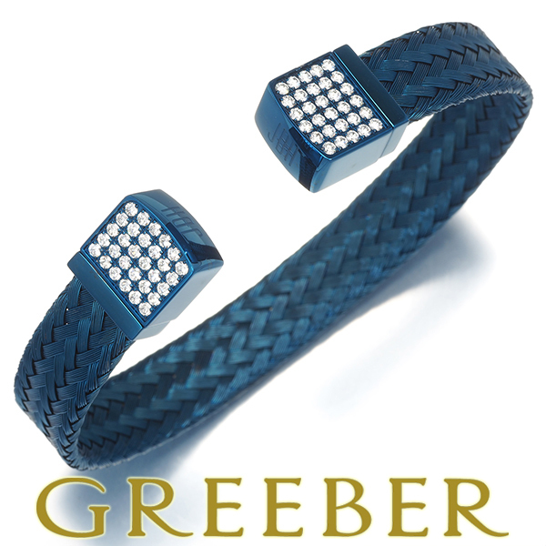 ジェイソンオブビバリーヒルズ ブレスレット ダイヤ ダイヤモンド ブルーメッシュ バングル SS 箱BLJ/GENJ 大幅値下げ品