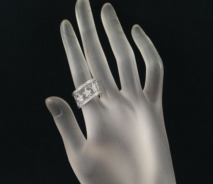 ダイヤ ダイヤモンド 0.24ct スター リング K14WG 指輪 GENJ ダイヤ ダイヤモンド 0.24ct スター リング K14WG 指輪 GENJ