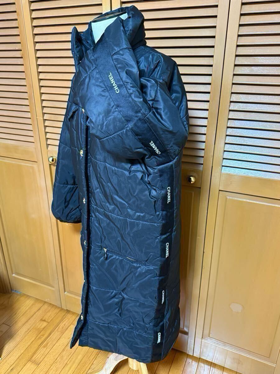 【レア】シャネル　ヴィンテージ　H96 ジュエリーボタンロゴテープダウンコート　ロングブルゾン　(管WX75 Z11 )